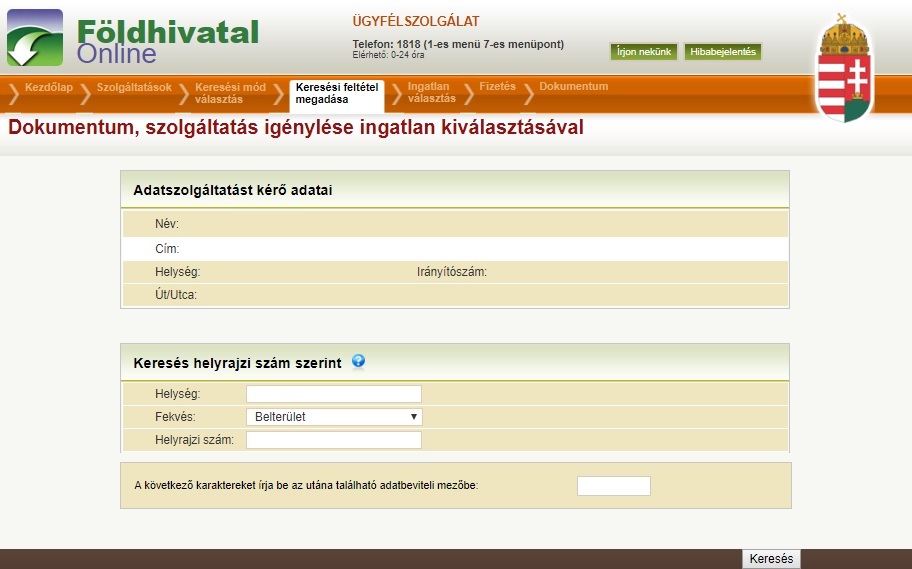 Ingatlan keresés