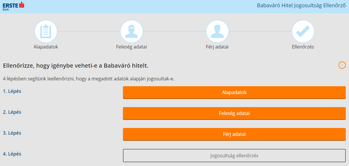 Jogosultság ellenőrzés a babaváró hitelnél